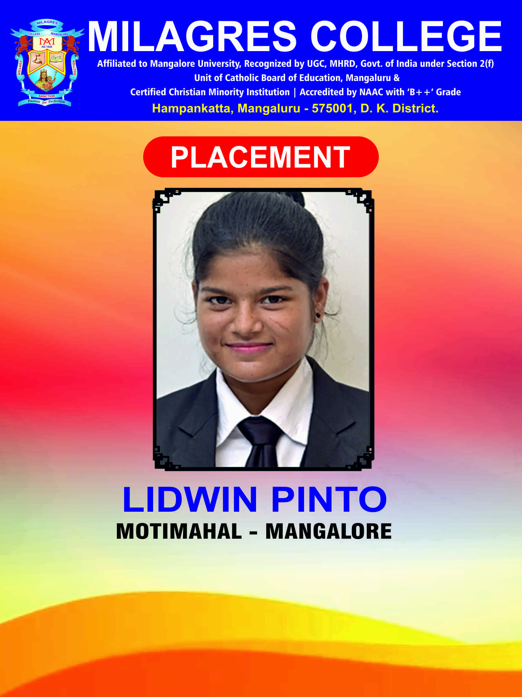 Successfully placed student